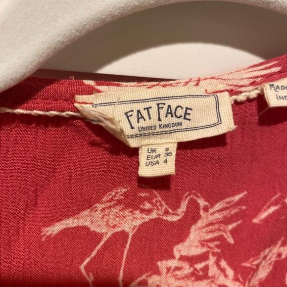 Fat Face sleeveless white and pink Wrap Dress size S Dainty Cottage - Picture 3 of 3